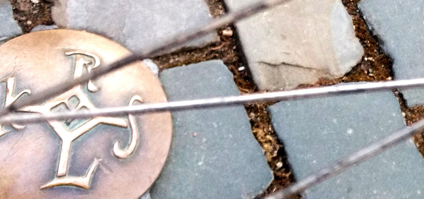 Karlssiegel in Aachen durch Fahrradspeichen betrachtet Karlssiegel in Aachen durch Fahrradspeichen betrachtet