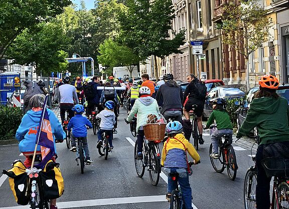 Fahrraddemo "Kidical Mass" für Groß und Klein im September 2023