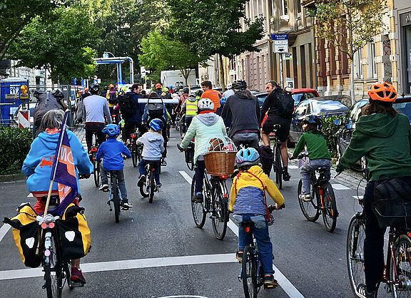 Fahrraddemo "Kidical Mass" für Groß und Klein im September 2023