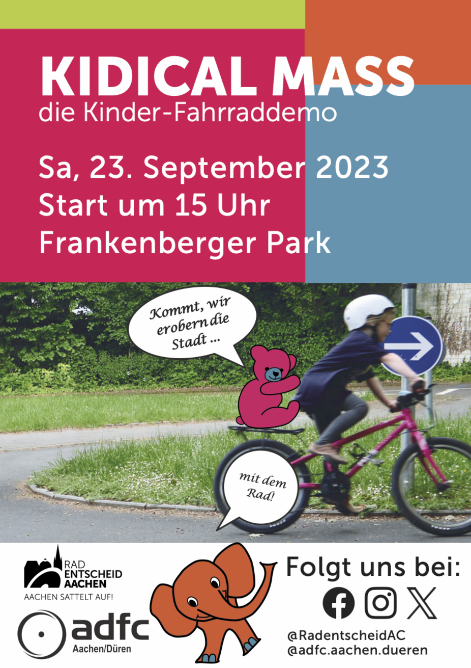 Plakat Kidical Mass Aachen September 2023 Plakat Kidical Mass Aachen September 2023