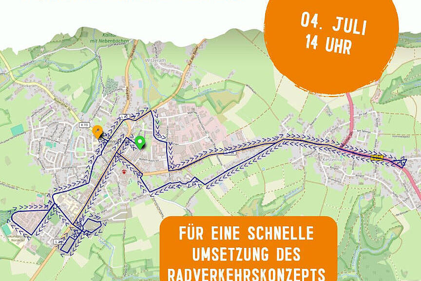 Newsletter 2026-07 Plakat zur Familien-Fahrraddemo in Simmerath