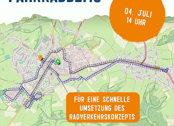 Plakat zur Familien-Fahrraddemo in Simmerath