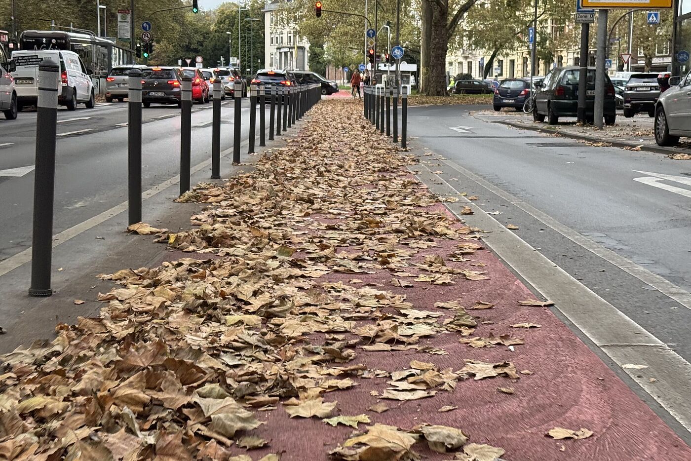 Laub ist noch da auf der Heinrichsallee