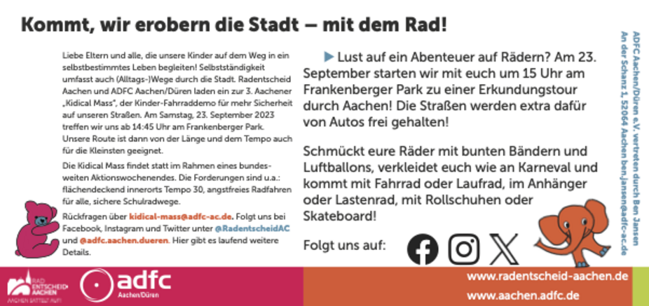 Rückseite Flyer Kidical Mass Aachen September 2023 Rückseite Flyer Kidical Mass Aachen September 2023