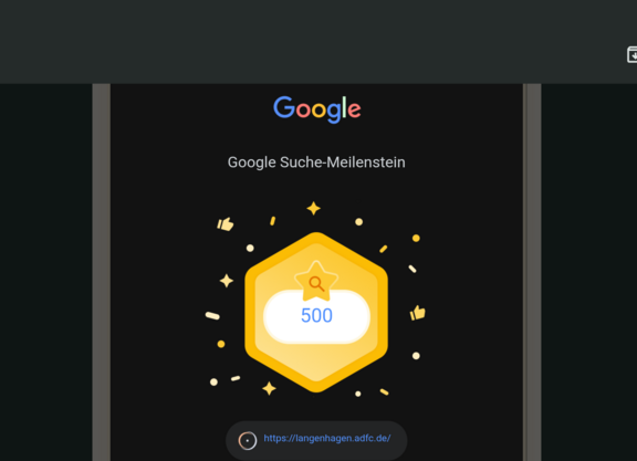 Klicks Du Dich auch rein ins Radfahr-Vergnügen in und um Langenhagen! Der neueste Google Search Award: 500*) Klicks durch die Suche mit Google auf der Webseite des ＡＤＦＣ Langenhagen (C) ＡＤＦＣ Langenhagen