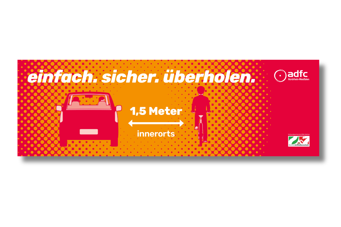 Ansicht Brückenbanner 1,5 m einfach sicher überholen