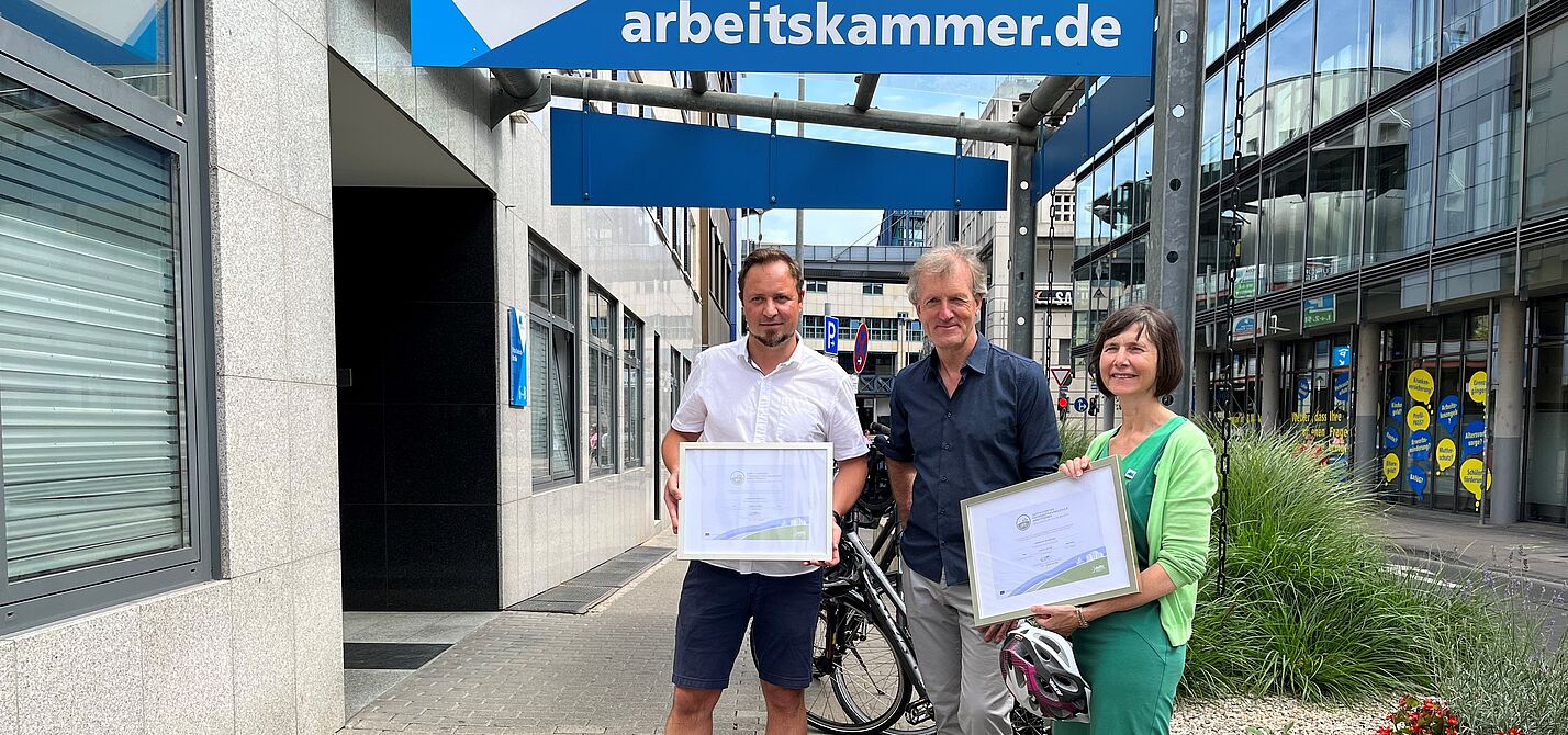 AK fahrradfreundlicher Arbeitgeber Arbeitskammer ist fahrradfreundlicher Arbeitgeber