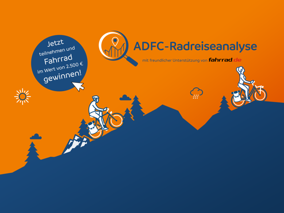Titelgrafik ADFC-Radreiseanalyse 2022
